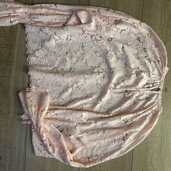 Free People Olivia Lace Top in Light Pink size large - Picture 12 of 12